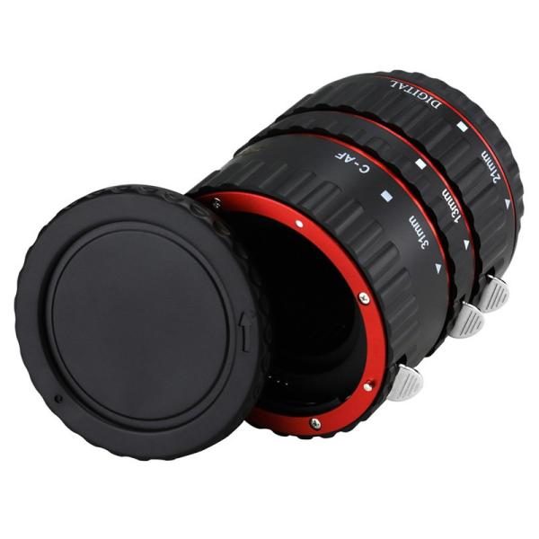 Red Metal Auto Focus Macro Extension Tube Set For Canon SLR Cameras CANON EF EF-S Lens