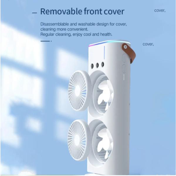Household White Dual Fan Air Cooler with Remote Control and Cooling Function