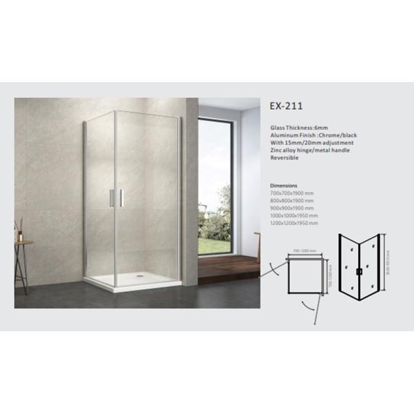 800 X 800 X 1900mm Bathroom Shower Cabinets With 304 Stainless Steel Door Handle