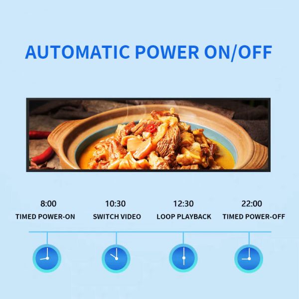 Android Wall Mount Stretched Bar LCD Display , 47.6 Inch Shelf Edge LCD Display