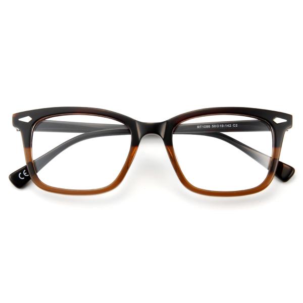Two Tone Laminated Acetate Frame Glasses Classic Square Men Women Optical