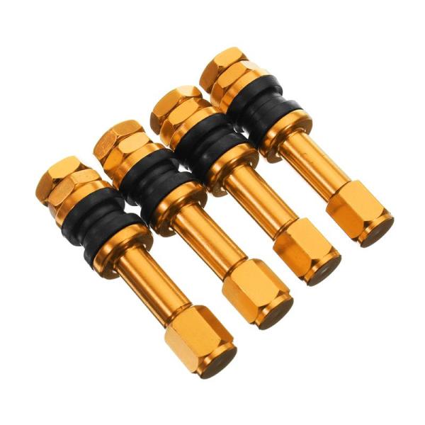 Colorful Aluminium Car Tyre Valve Stem Straight Mouth With Black Dust Caps