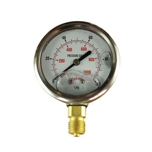 2.5 0-6 Bar Glycerin Filled Pressure Gauge Lower Back Connection One Piece