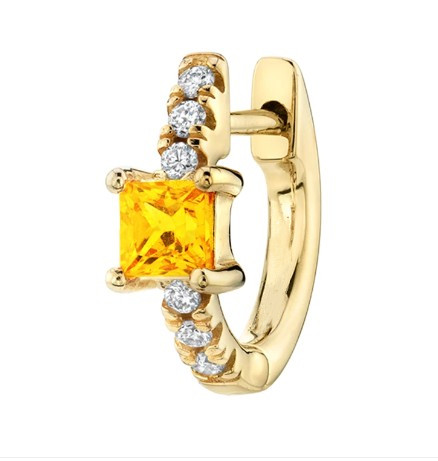 925 Sterling Silver Mini Gold Plated Baguette Hoop Huggie Earrings для женщин Ювелирные изделия