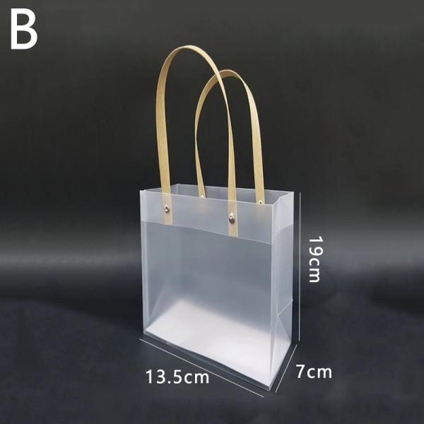 Frosted PP Bags Plastic Gift Bags With Handles Translucent Tote Gift Wrapping Flower Package Decoration Supplies