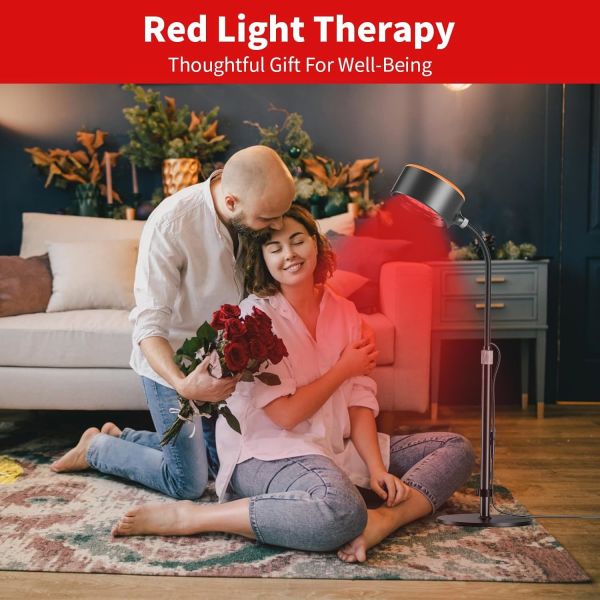 LED Infrared Light Therapy Lamp with Adjustable Stand and Remote Control for 660nm and 850nm Wavelength