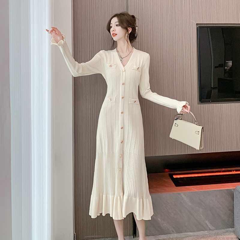 Women's V-Neck Midi Dress with Ruched Design, Fitted Waist, and Eco-friendly PU Material