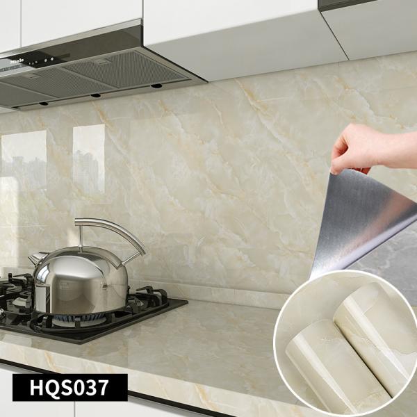 Glossy Grey Marble Effect Wallpaper 60cm Removable Wallpaper Marble Look