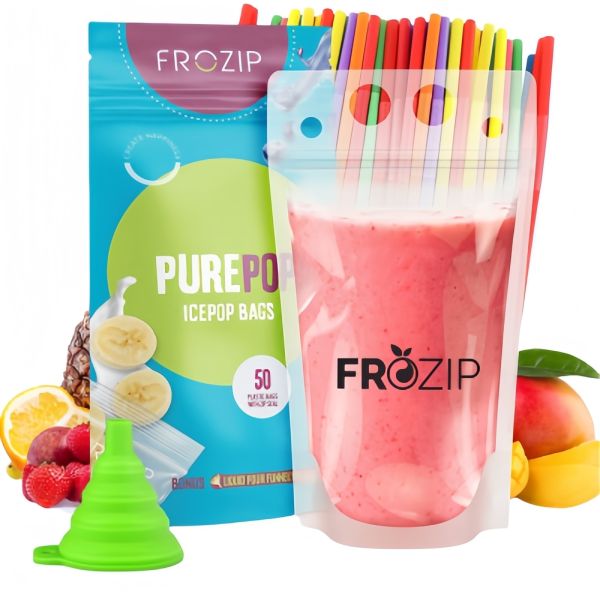 300ml 500ml Stand Up Juice Pouch Moisture Proof With Straw Ziplock