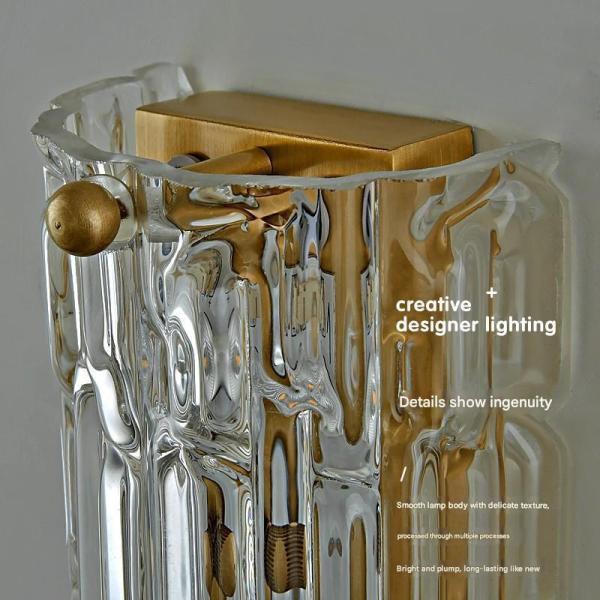 JYLIGHTING Lampes murales LED modernes nordiques Luxe Tout cuivre Verre Miroir Avant Simple Designer pour chambre à coucher Extérieur Maison Applique murale moderne