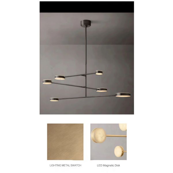 JYLIGHTING Modern Modern Branch Pendant Chandelier, Matte Gold Iron Frame & Alabaster Light Covers for Kitchen Island & Hotel Lobby