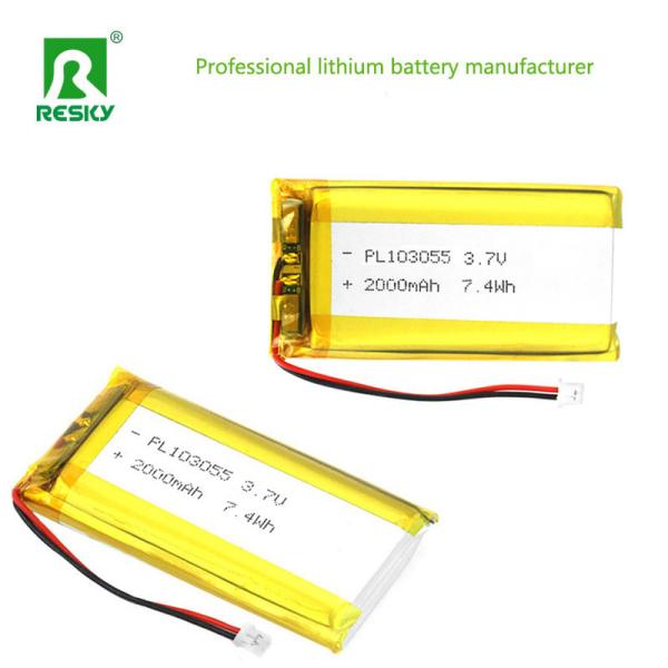 Power Lithium Ion Cell 103055 3.7V 2000mAh 7.4wh Rechargeable Lithium Polymer Battery