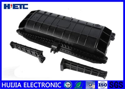 Black Horizontal Fiber Optic Splice Closure , Outdoor Fiber Splice Enclosure