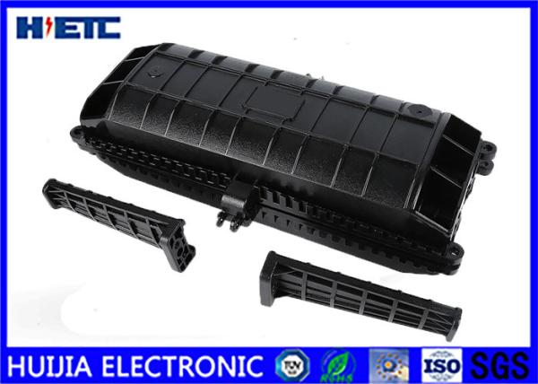 Black Horizontal Fiber Optic Splice Closure , Outdoor Fiber Splice Enclosure