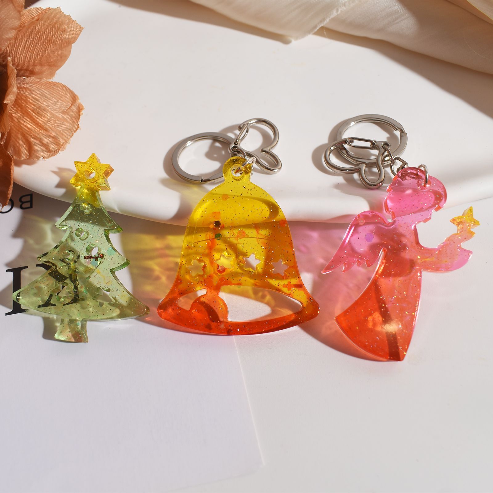 DIY Christmas Tree Snowflake Elk Trojans Angel Halloween Coffin Pendant Hanging Decoration Silicone Mold