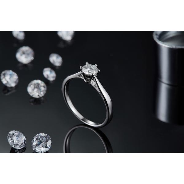 Минималистский отрезок круга белое Moissanite кольца ювелирных изделий 9K свадьбы серебряный CZ