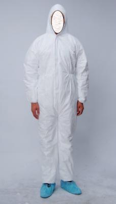 Disposable Microporous protective safety coverall/work suit,white,55g,SMS coverall with or without hood and boot