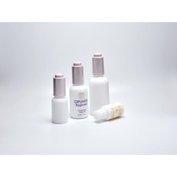 Jade White Opaque Glass Bottles With Push Button Dropper Cap, Opal Glass Serum Bottles, Cosmetic Bottles Wholesale