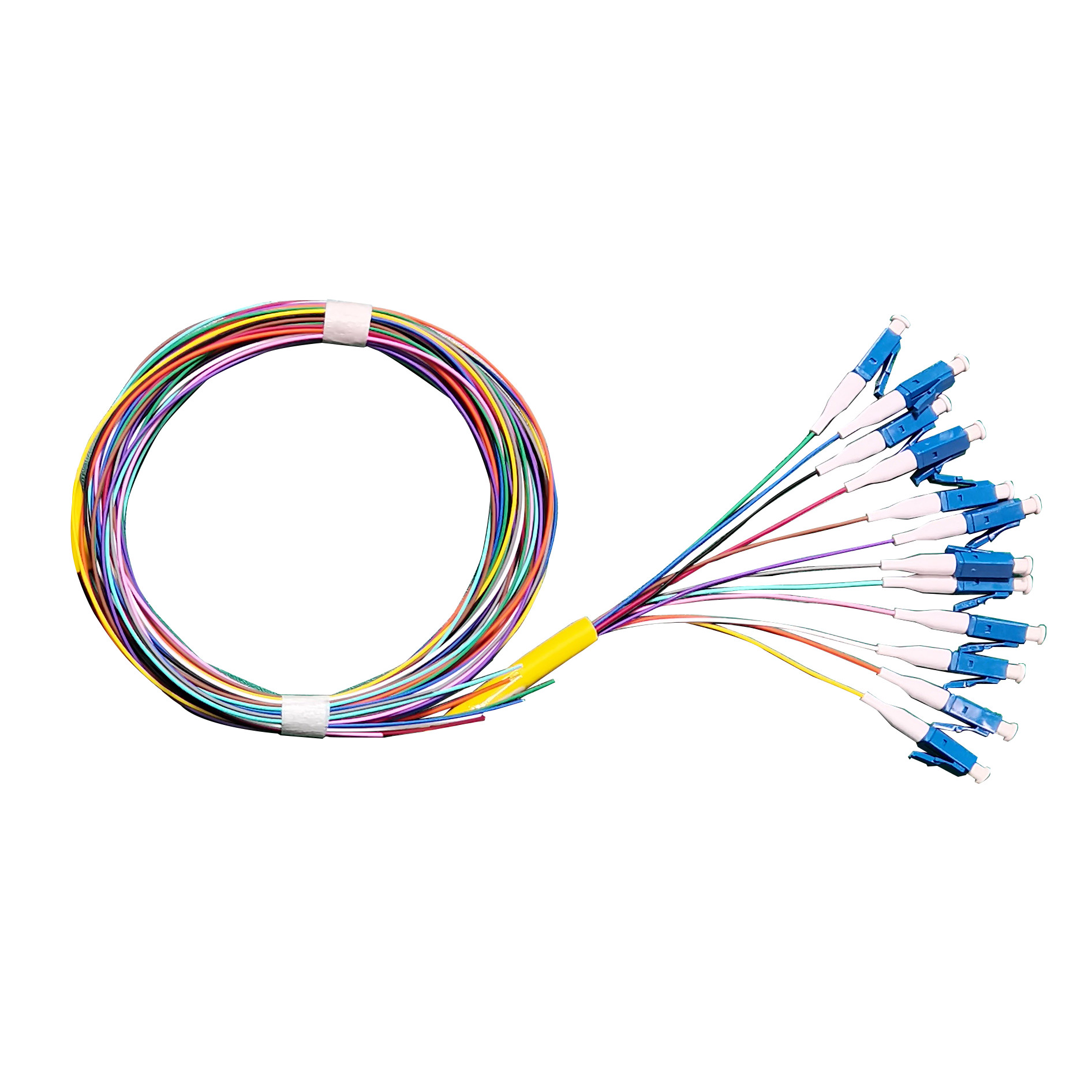 Собрание OD 0.9mm волокна отрезка провода ISO9001 G657A1 LC UPC ядр 12 волокон