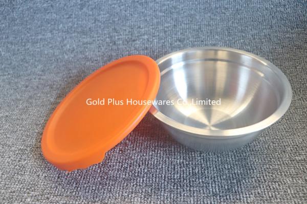 Kitchen dinnerware multicolor salad soup rice bowls stainless steel mixing bowl with plastic lids