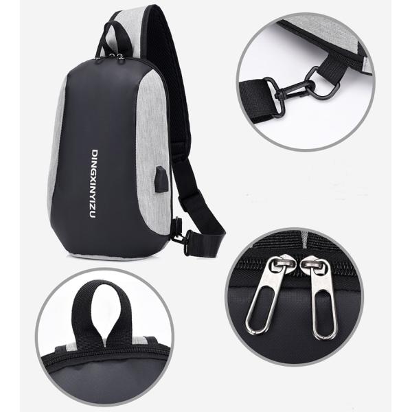 4.2L Black Nylon Sling Bag ODM Sling Chest Crossbody Bag Multifunction Waterproof