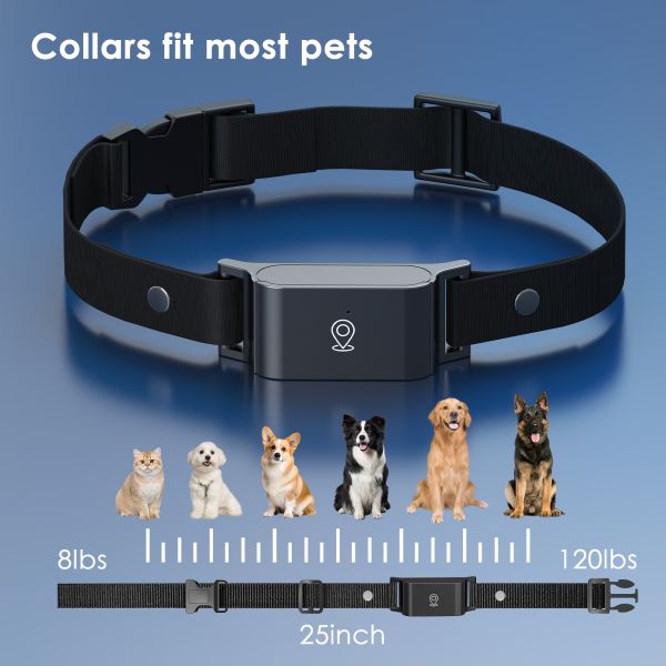 New Arrival Real-Time GPS Pet Tracker 4G Smart Collar App for Cats Dogs IPx6 Waterproof >20h Battery Voice Calls Compatible