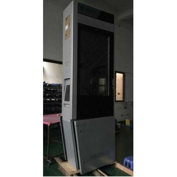 Capcitive Outdoor Digital Signage , Touch Screen Kiosk Stand For Road Advertising Sign