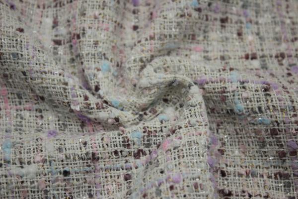 2024 New Factory Wholesale Spot Color Multi-coat  Tweed Woolen Polyester Fashion Decorative Fabric for Bag Women's Coat Clothing