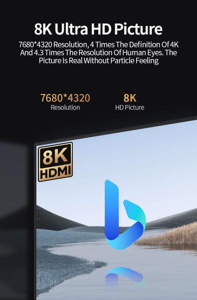 HDMI 2.1 Cable 8K60Hz 4K120Hz 48Gbps Gold-Plated