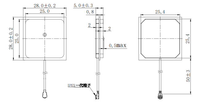 Single Beidou Positioning Built In Ceramic Chip Antenna High Gain HT-252GB