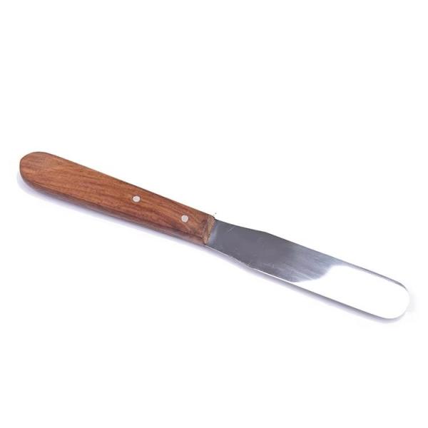 Stainless Steel Dental Material Mixing Spatula Wooden Handle Dental Lab Dental Plaster Spatula
