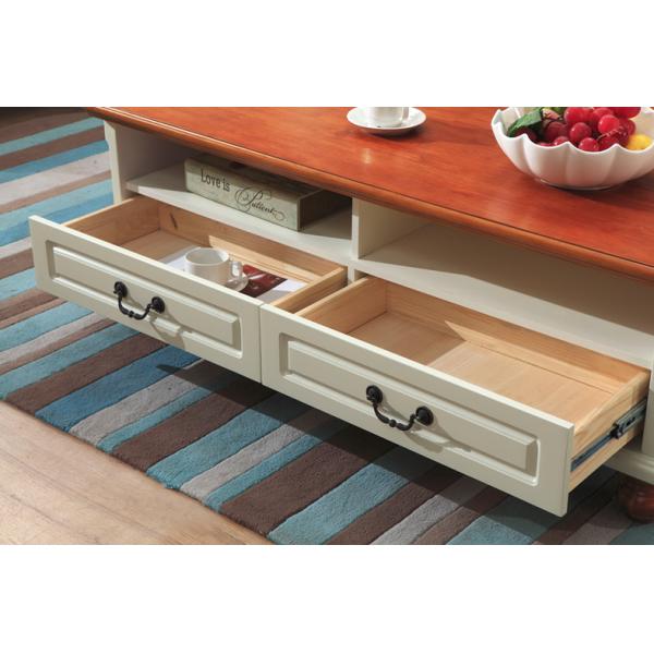 American Countryside Style Wooden Drawers SquareTea Coffee Table