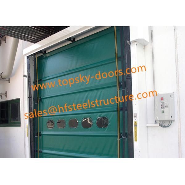 Hoist-up Fabric Doors With Mullions Multiple-door Versions Withstands High Wind Loads