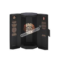 Emballage personnalisé de boîte à vin noir mat avec porte ouverte double haute durabilité
