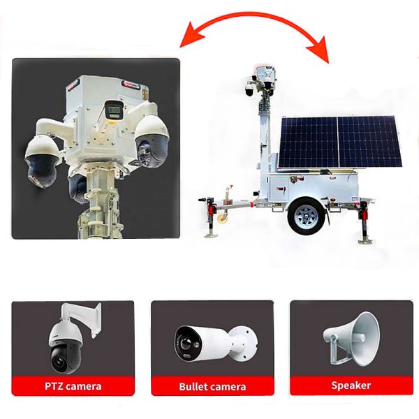 Trailer Mounted Lighting Tower Renewable Energy Technologies Solar Powered Generator Industrial Light Tower