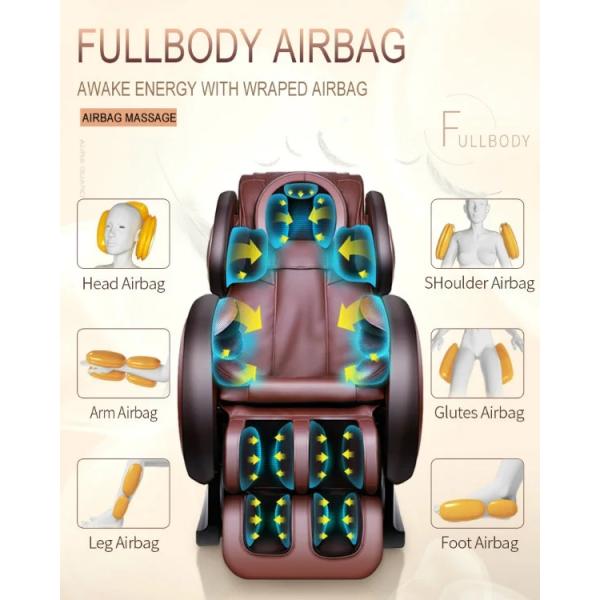 S Track Infrared Massage Chair SAA PU ABS HIFI Reclining Heated Full Body Massage Chair ROHS