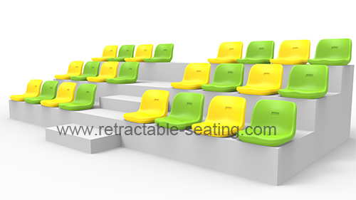 Burgeon Floor Mounted Plastic Stadium Seat / Fixed Stadium Seating with Customized Color Options