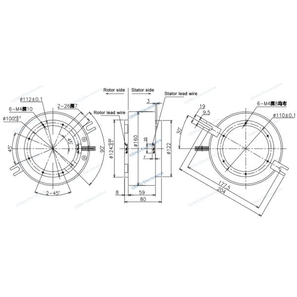Industry Slip Ring with Through Bore Electrical Connector For Amusement