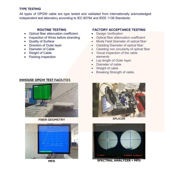 Электрическое ядр G652d заземленного кабеля 24 OPGW оптически в передающей линии