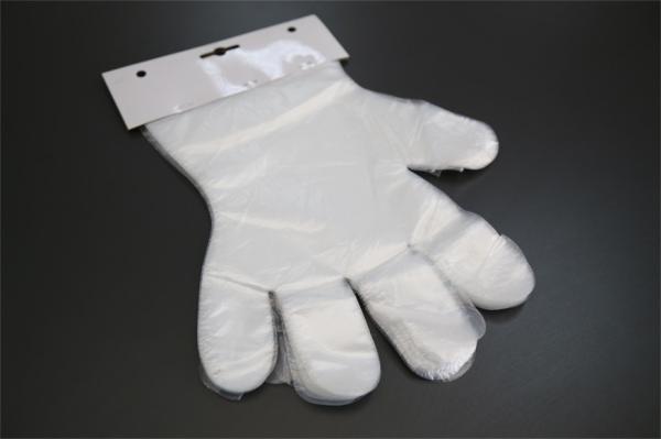 Polythene Disposable Plastic Hand Gloves Water Resistant Transparent Color