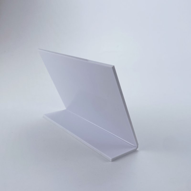 L Shape White Acrylic Sign Display Stand For Restaurant Countertop Clear Table Top Sign Holders