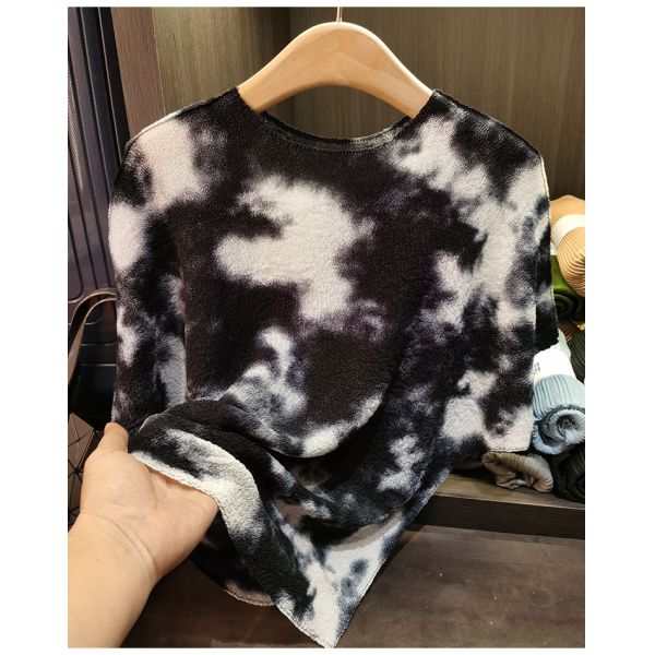 Women's Summer Elegant and Versatile Short-Sleeved T-Shirt Tops Casual Tie-Dye with Slimming Loose Fit