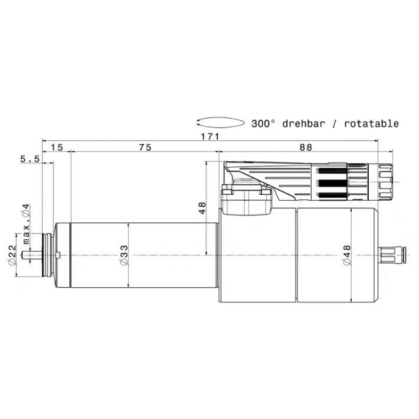 SYCOTEC 4033 DC High Power Low Vibration DC Spindle Motor Industrial CNC Processing Spindle