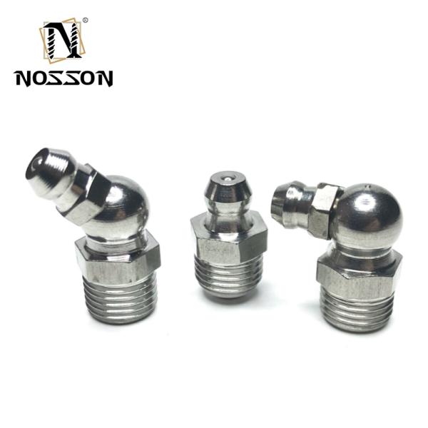Customized Size All Thread Nipple 6mm 8mm 10mm 12mm 45 90 Degree Grease Fitting for Cars Reducing Hexagon Head Code