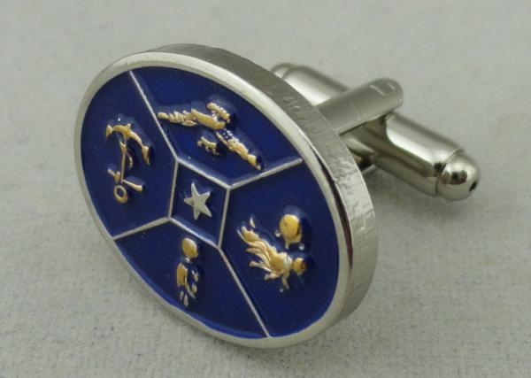 3D Double Plating Custom Tie Bars Cufflink 20 mm With Soft Enamel