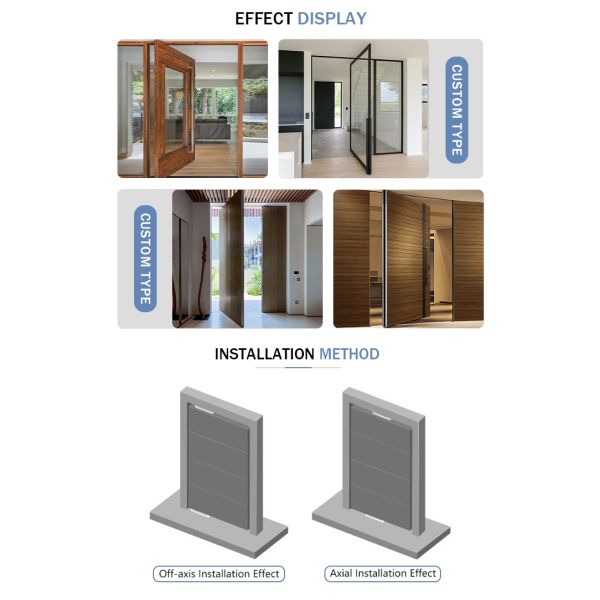 High-performance Durable Modern Aluminum Pivot Door with Waterproof Feature for Villa & Apartment Use Customizable