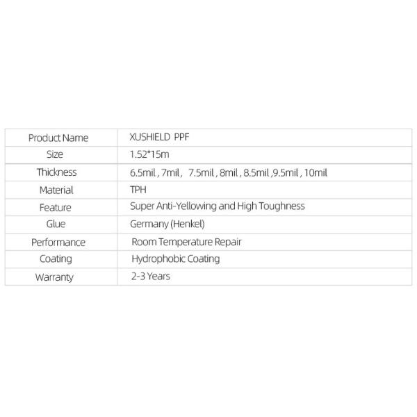 TPH 1.52*15M Высокоблекающий рулон CLEAR Transparent Adhesive Car Body Paint Protection Ppf Film Tph