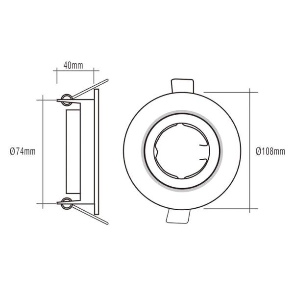 Строение - в поддержке вокруг штуцеров света диаметра Gu10 108mm