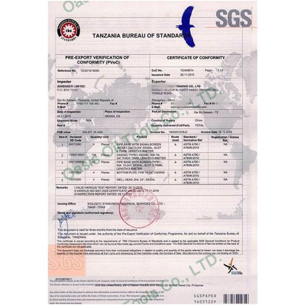 Cylinder Premium Screen for Drilling with Reducing Costs and Long Service Life Wedge wire screen