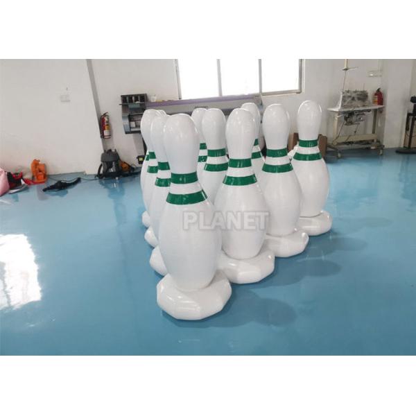 1.2m PVC Tarpaulins White Inflatable Human Bowling Pins For Sports Games